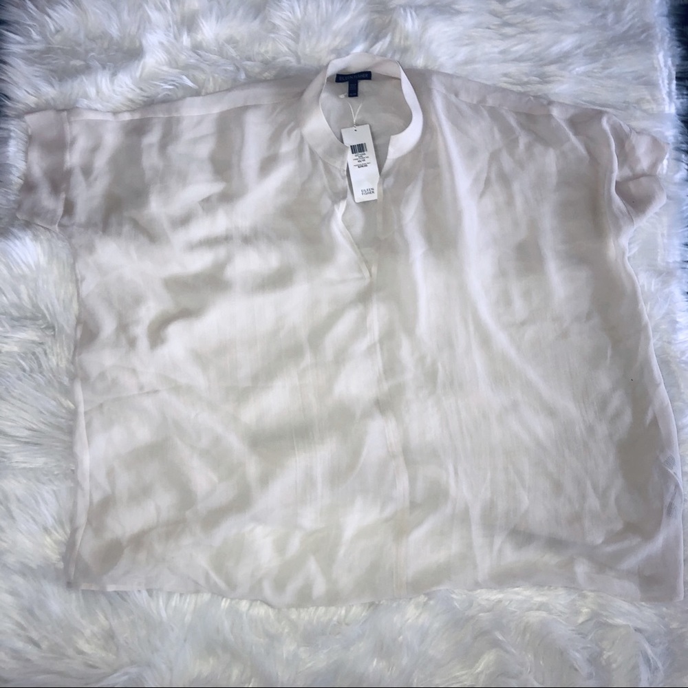 Eileen Fisher Sheer Silk Georgette Blouse